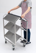 画像をギャラリービューアに読み込む, 3PT-7548<br>折りたたみワゴン3段(パタセーフ)